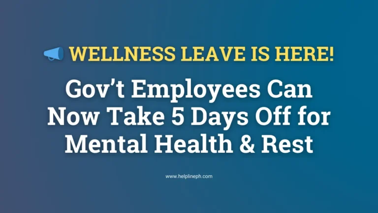 Wellness Leave Policy for Philippine Government Employees - Up to 5 Days Off for Mental Health and Rest