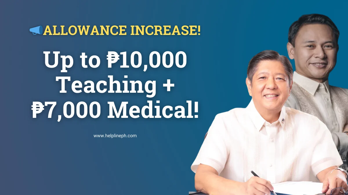 DepEd allowance increase thumbnail showing up to ₱10,000 teaching allowance and ₱7,000 medical allowance for public school teachers