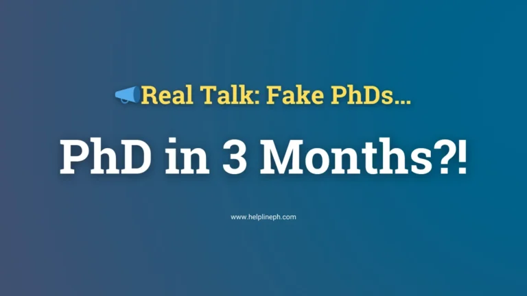 Thumbnail with the text Real Talk: Fake PhDs and PhD in 3 Months showing concerns about diploma mills in the Philippines.