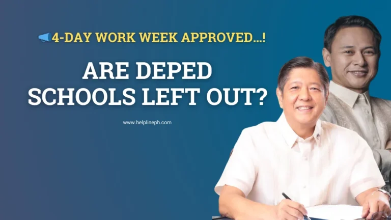 4 day work week Philippines update showing DepEd schools not included in the new work schedule