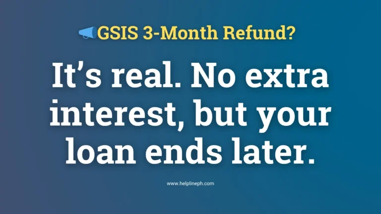 GSIS 3-month refund thumbnail about Balik Ginhawa with no extra interest and later loan end date